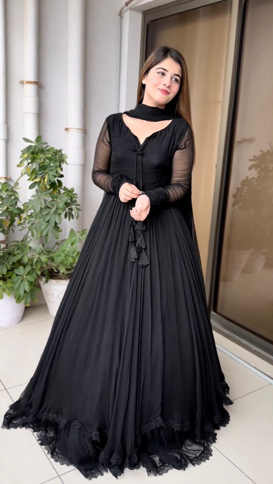 Exclusive Digital Print Black Color Gown – Amrutamfab